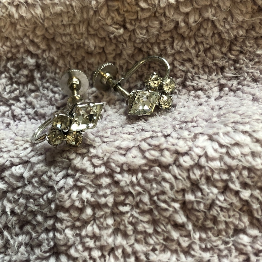 Elegant Silver Crystal Earrings